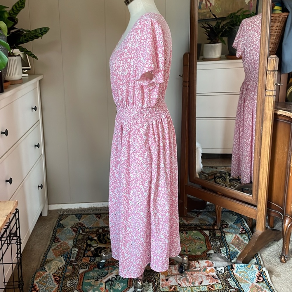 ModCloth EUC pink floral prairie dress (with pockets!), women’s plus size 2X - Picture 2 of 8